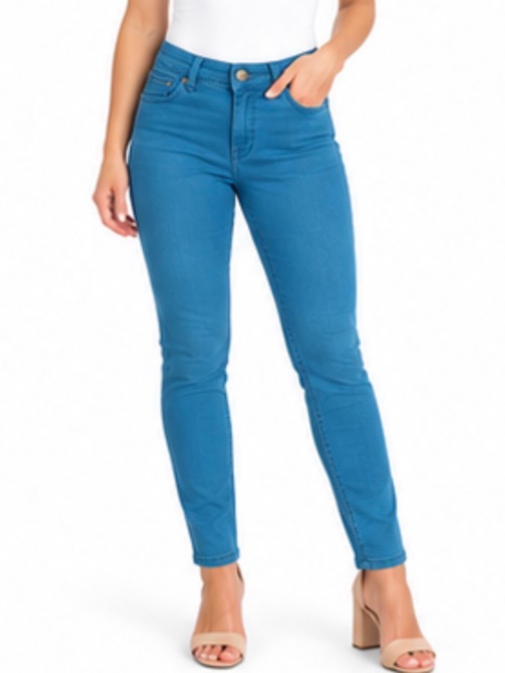 Skinny Pants in Teal Blue